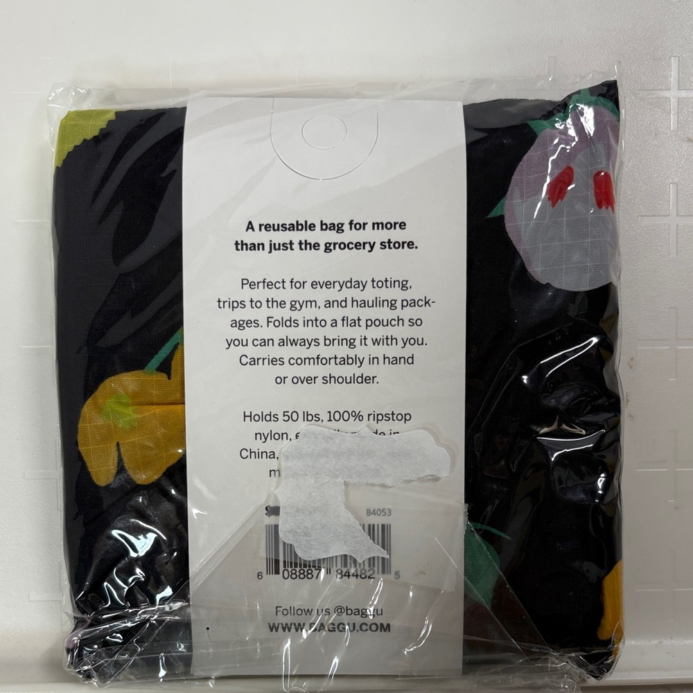 BAGGU Black with Multicolor Floral Reusable Bag - Picture 2 of 5